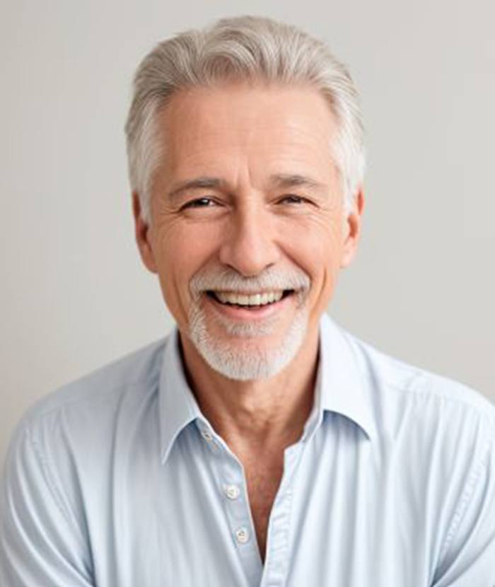 Portrait of happy, smiling senior man